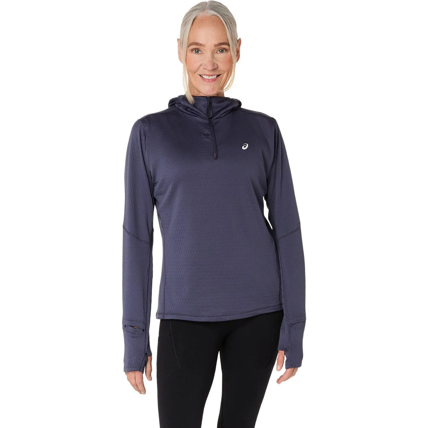 Asics Road Winter Womens Long Sleeve Hoodie Navy