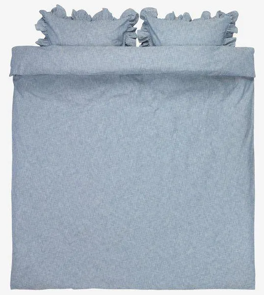 Duvet cover set NINNA Yarn dyed King blue