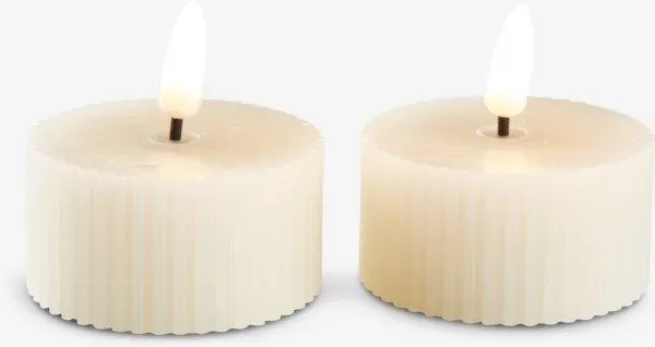 LED tealights GERI D6xH3cm 2pcs/pk white