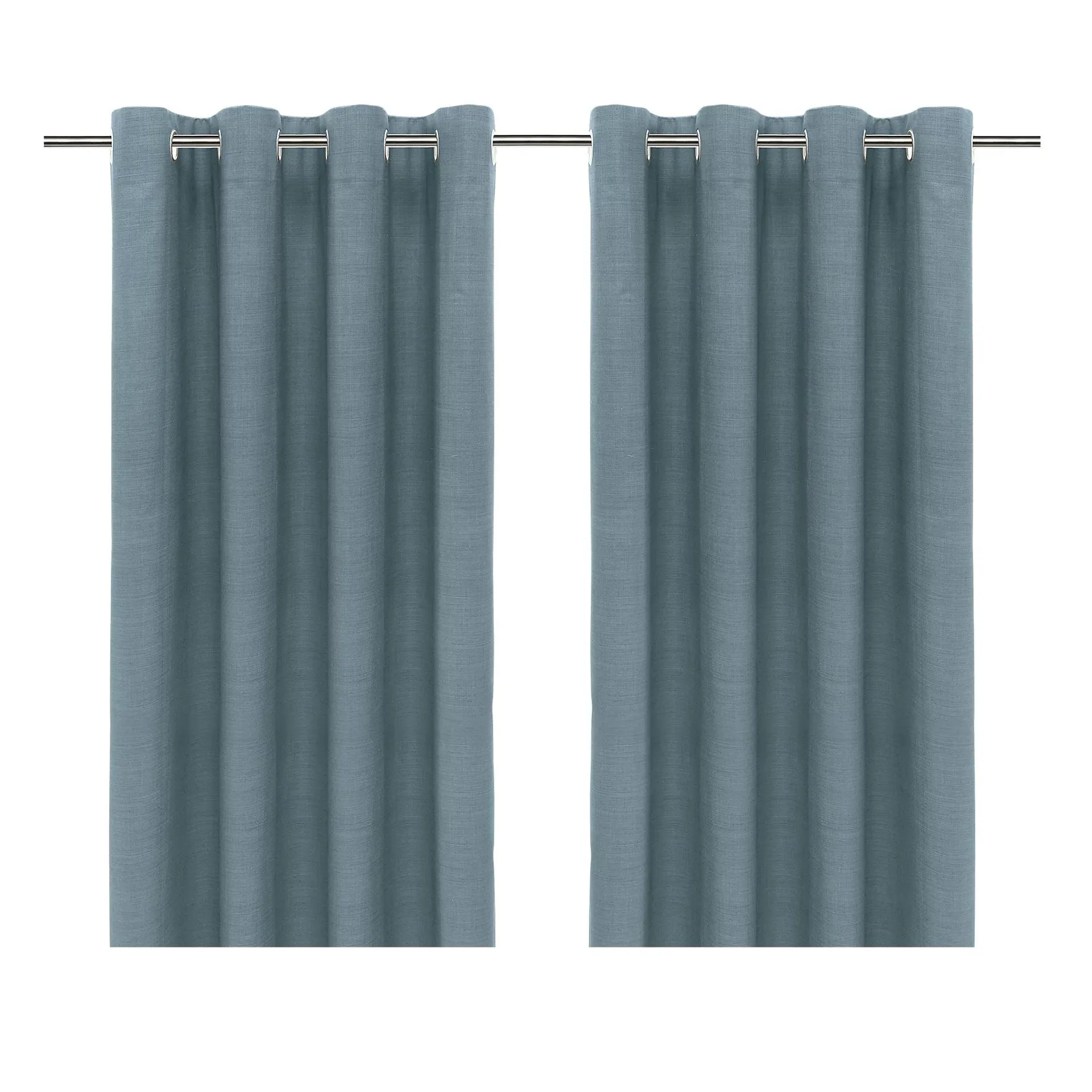 Glend Light blue plain woven Blackout & thermal Eyelet Curtain (W)228cm (L)228cm, Pair