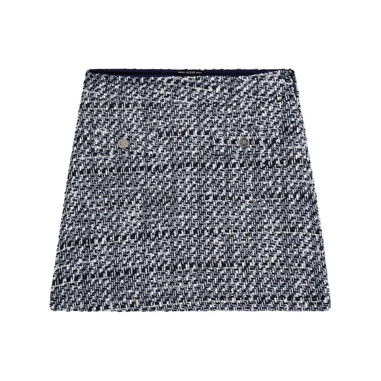 Tweed Button Detail Skirt