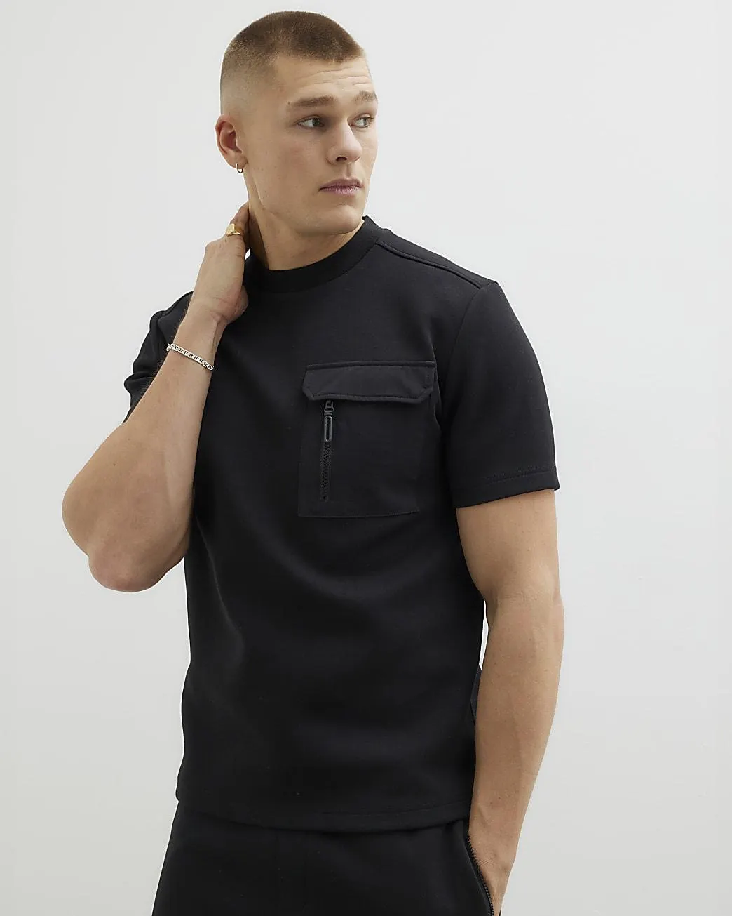 Black Short Sleeve Slim Fit Pocket T-shirt
