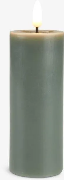 LED pillar candle FALAR D5xH13cm green w/timer