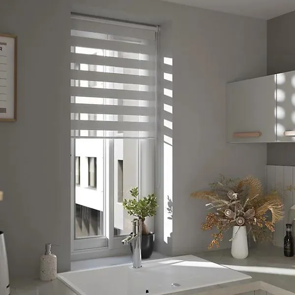 GoodHome Elin Corded Off white Day & night Roller Blind (W)60cm (L)180cm