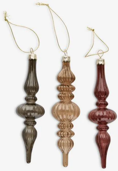 Tree decorations LUCIA L14cm 3pcs/pk