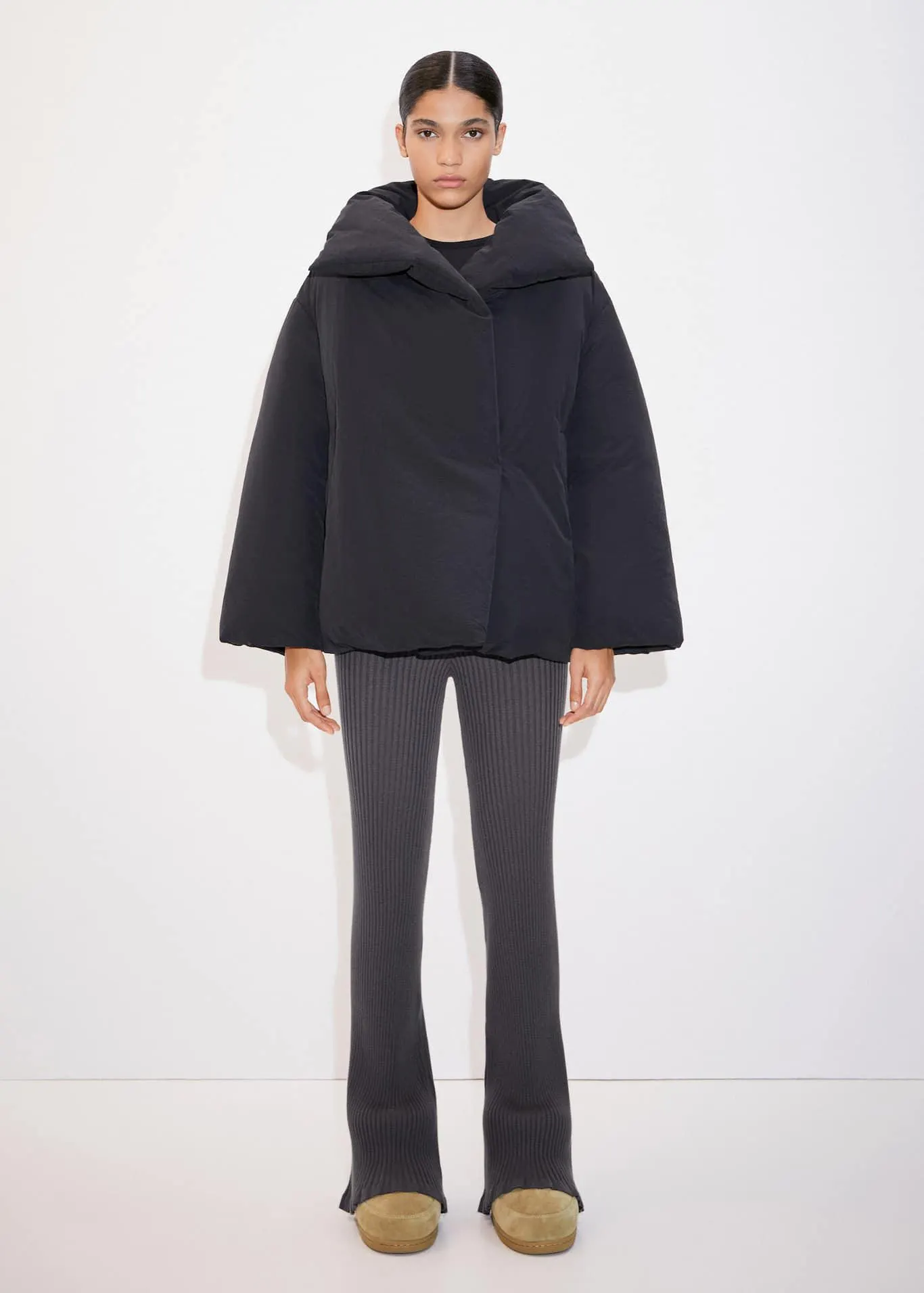 Anoraque curto acolchoado oversize