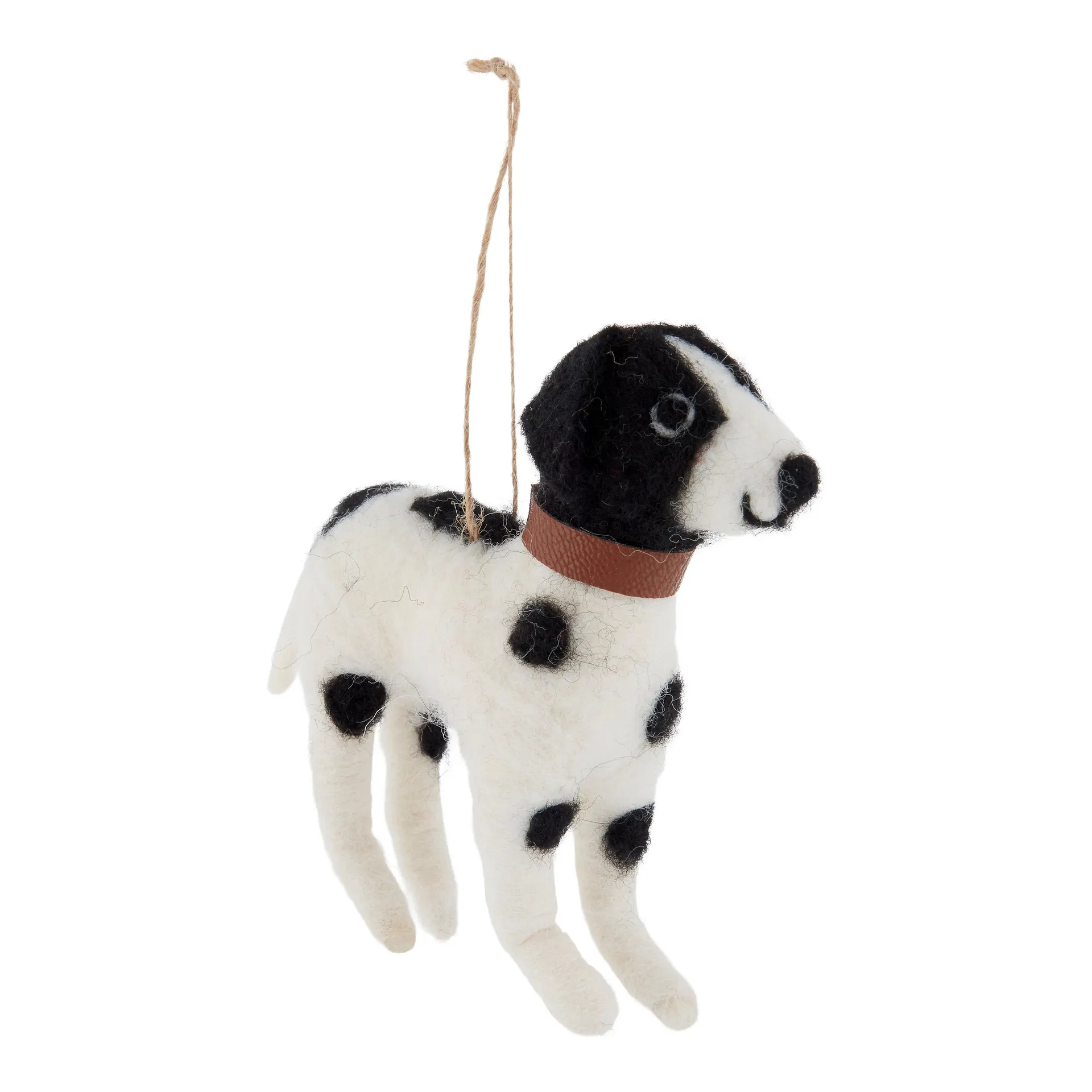 Refined classics Black & white Dog Felt Hanging decoration