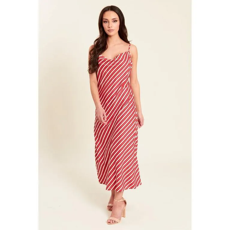 Stripe Slip Midi Dress Womens