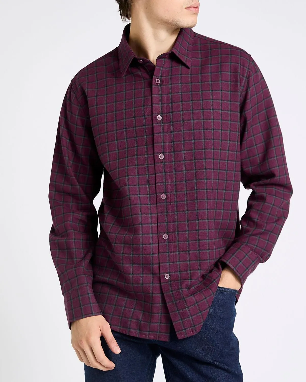 Regular Fit Brushed Check Shirt