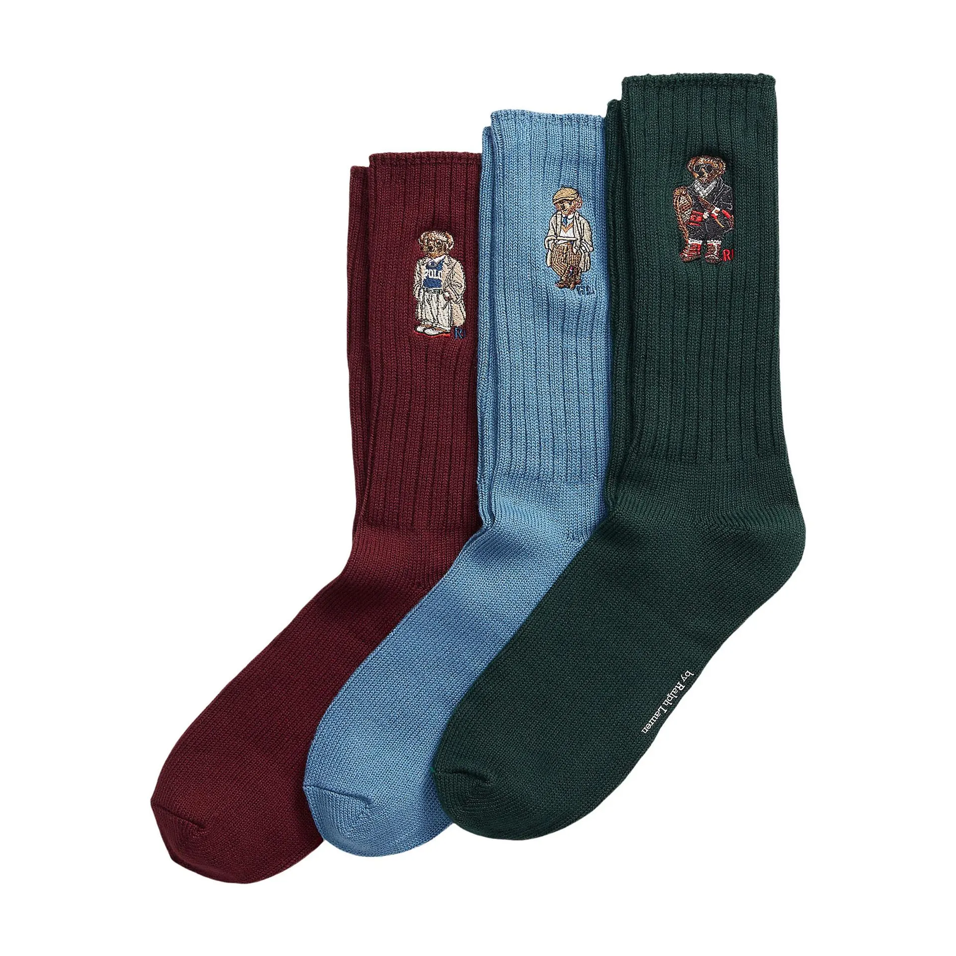 Three-Pack Polo Bear Logo Socks