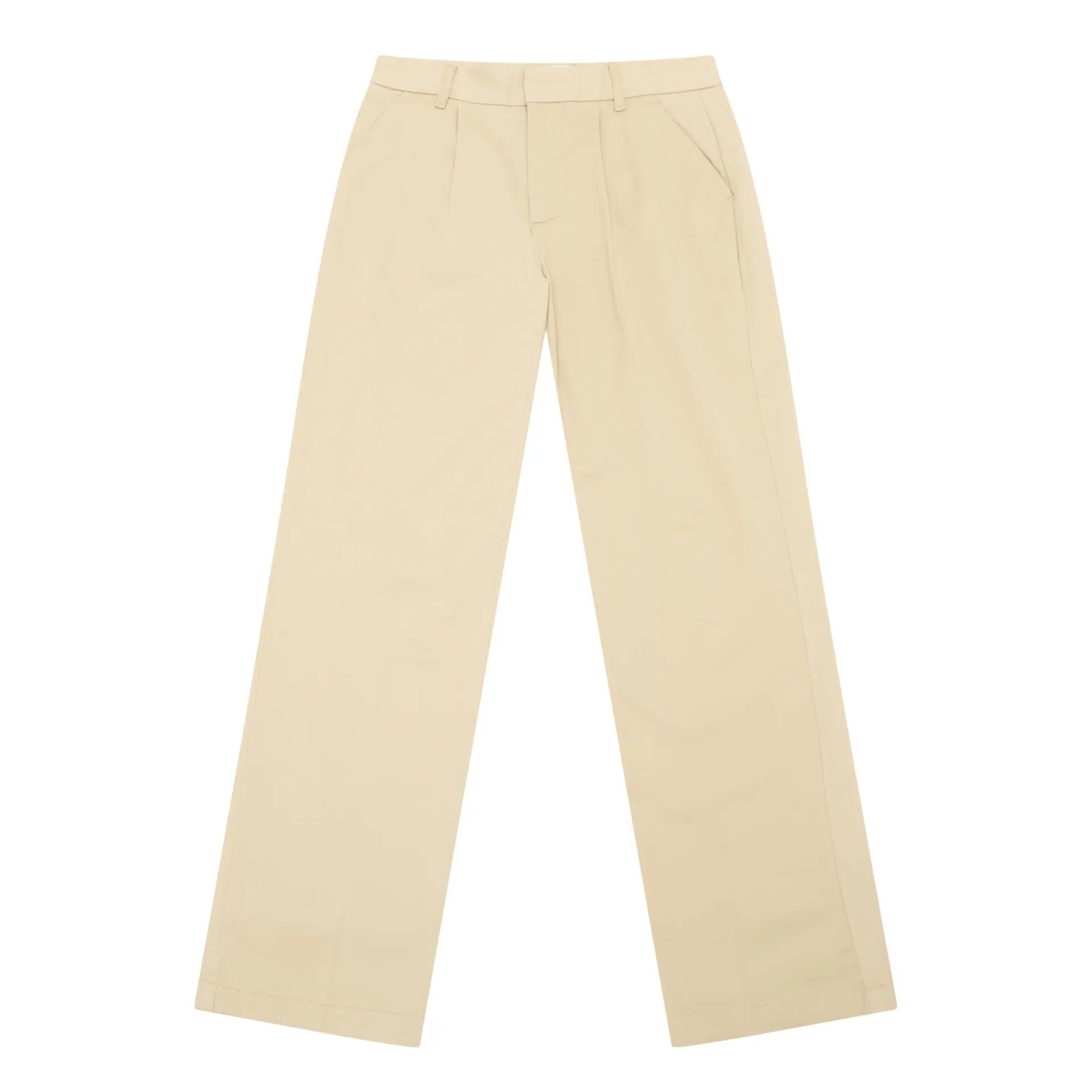 Straight Pleated Chino Trousers