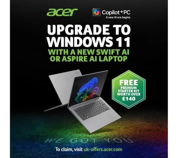 ACER Aspire 14 AI OLED 14" Laptop, Copilot+ PC - Intel® Core™ Ultra 5, 512 GB SSD, Silver