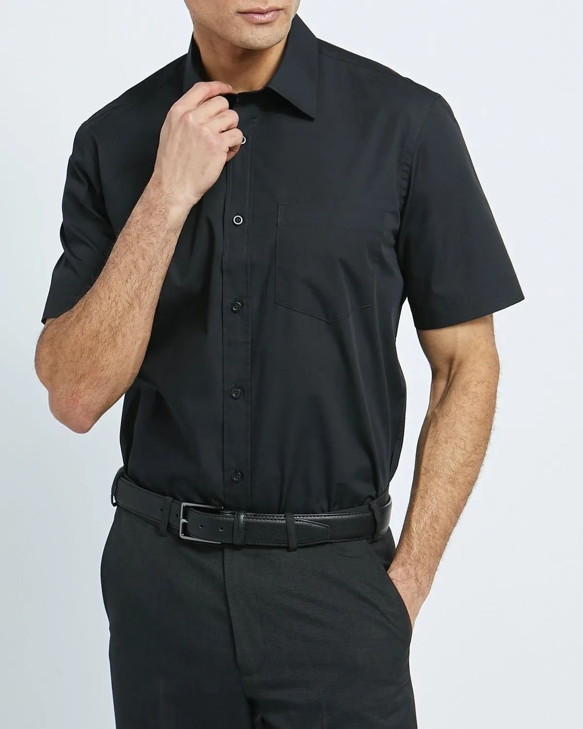 Regular Fit Short-Sleeved Cotton Rich Shirt