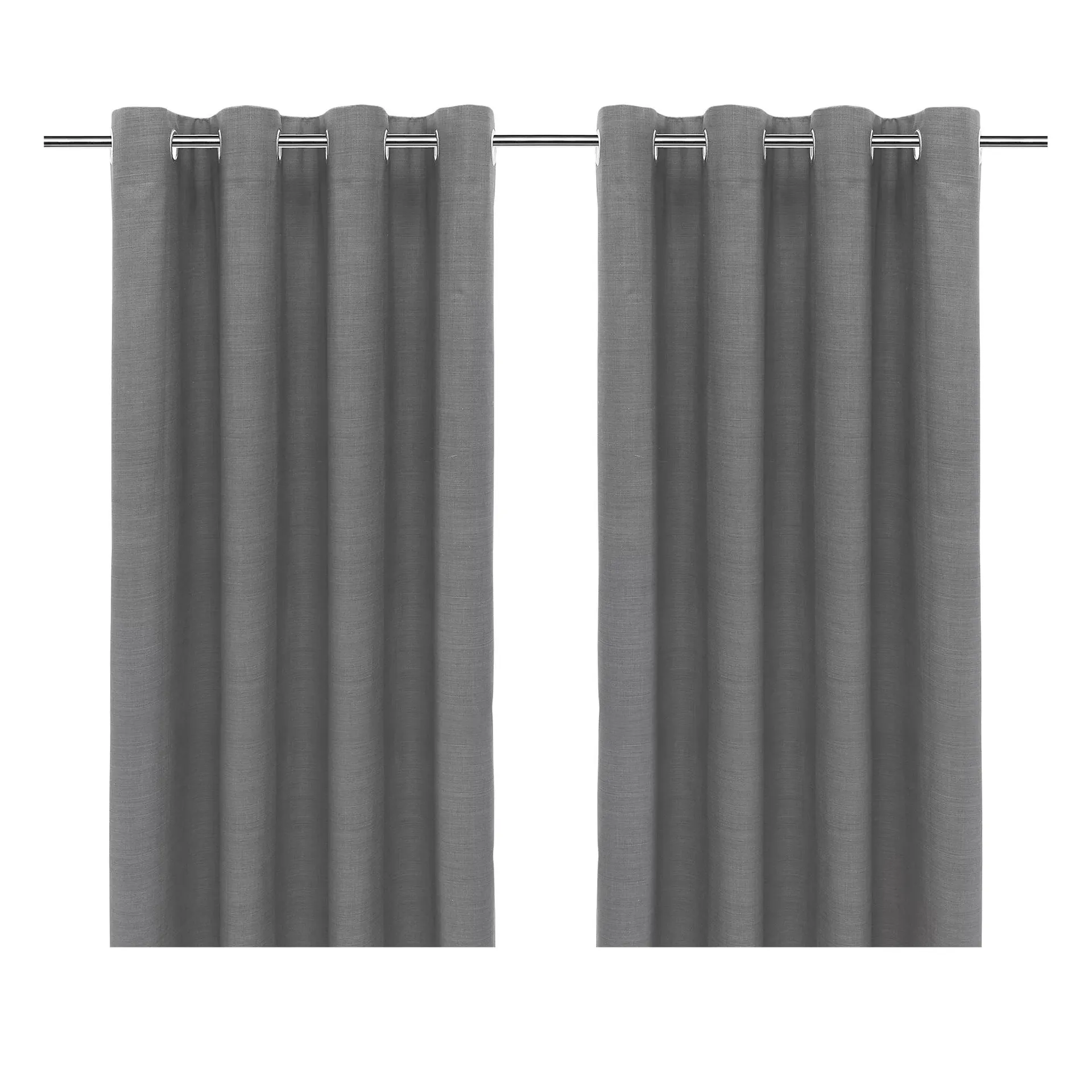 Glend Grey Plain woven Blackout & thermal Eyelet Curtain (W)228cm (L)228cm, Pair