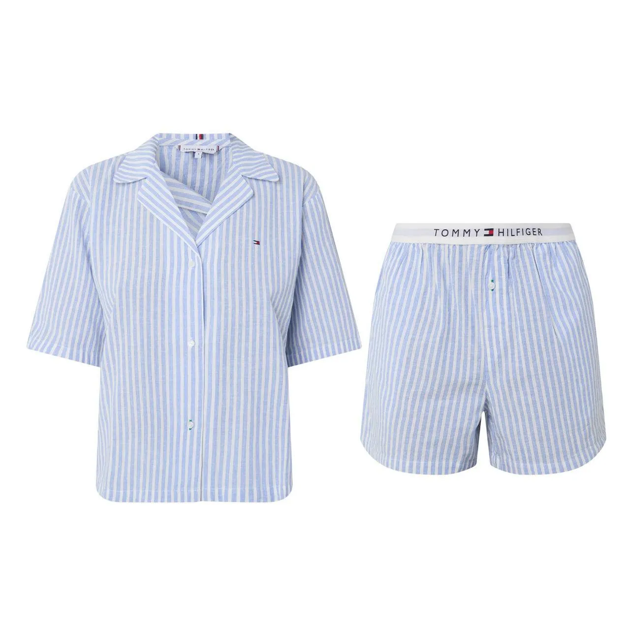 New in TOMMY HILFIGER TH Logo Striped Shorts Pyjama Set €80.00