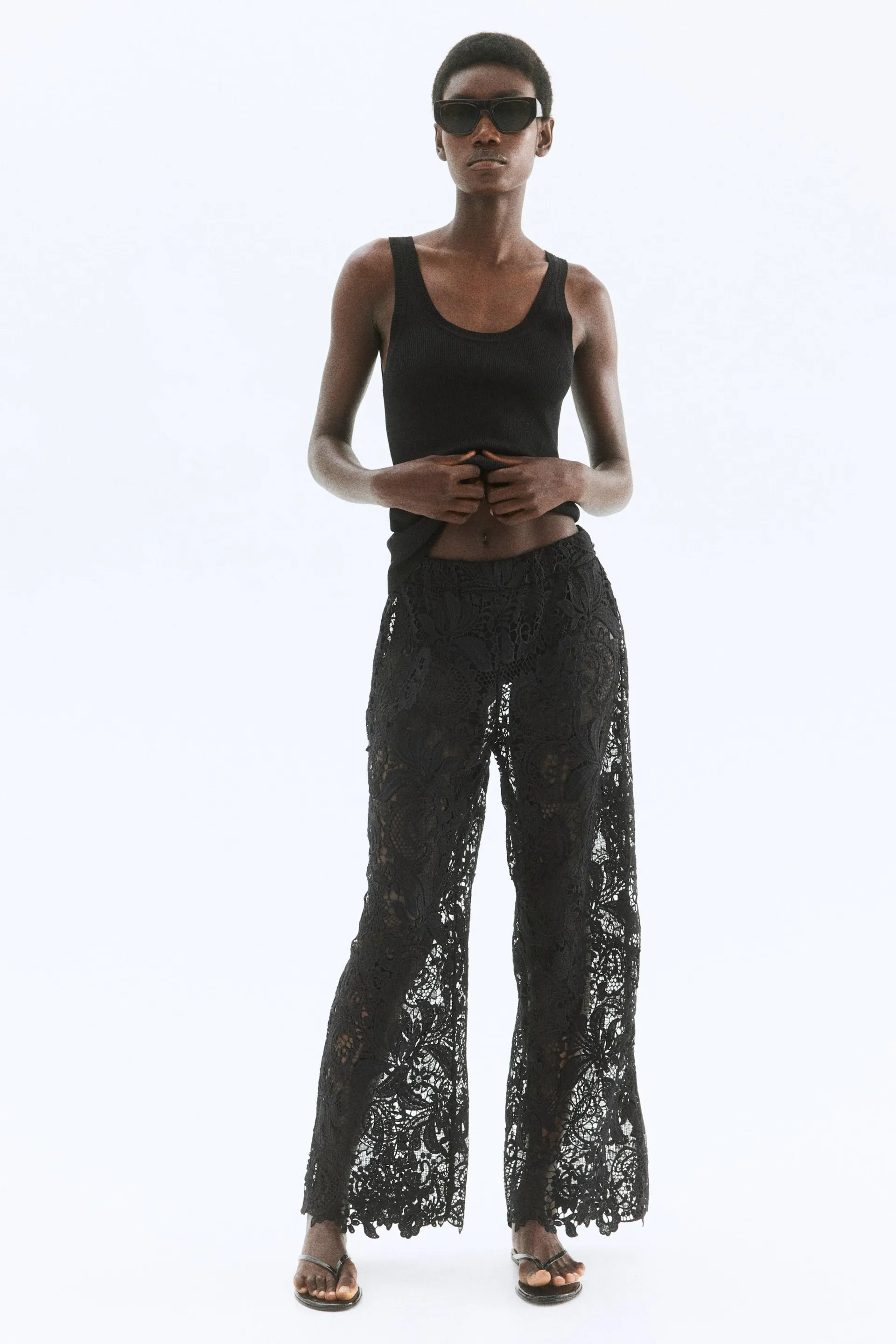 Wide lace trousers