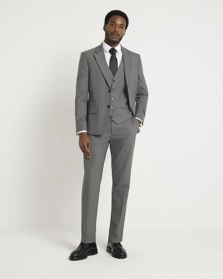 Grey slim fit waistcoat