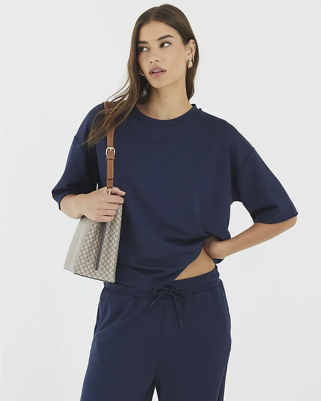 Navy Premium Short Sleeve Boxy T-shirt