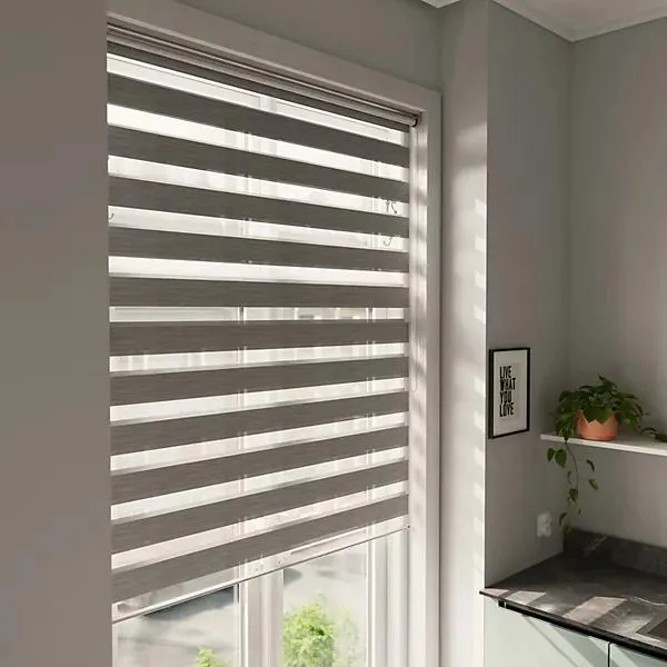 GoodHome Brize Corded Mottled grey Day & night Roller Blind (W)160cm (L)180cm