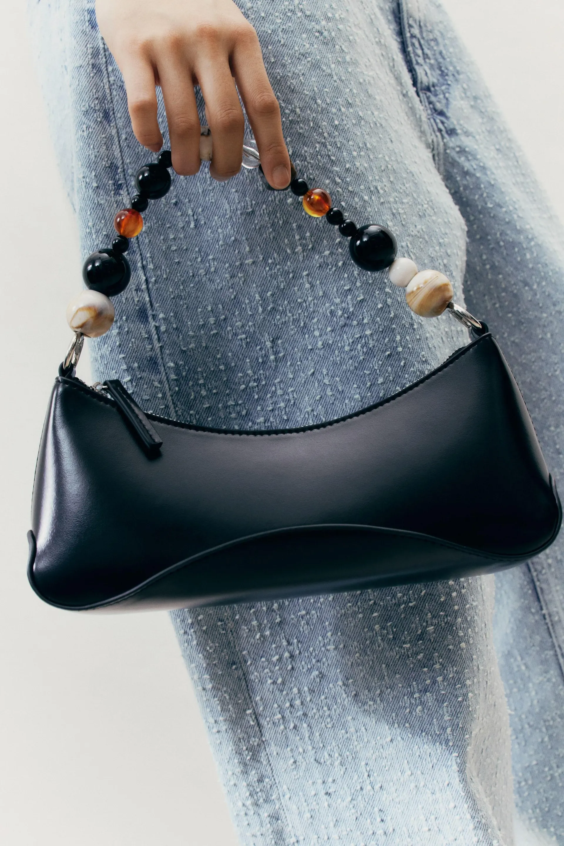 Beaded-strap shoulder bag