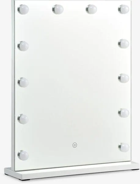 Hollywood Mirror ENGLERUP w/12 light bulbs white