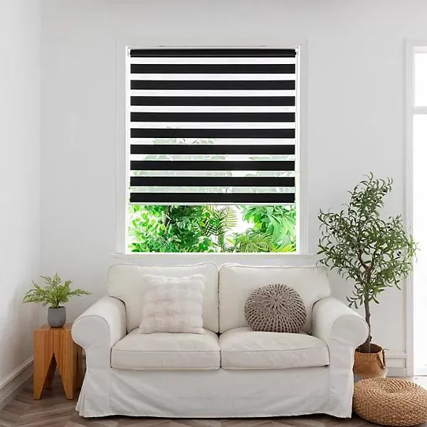 GoodHome Elin Corded Black Day & night Roller Blind (W)160cm (L)180cm