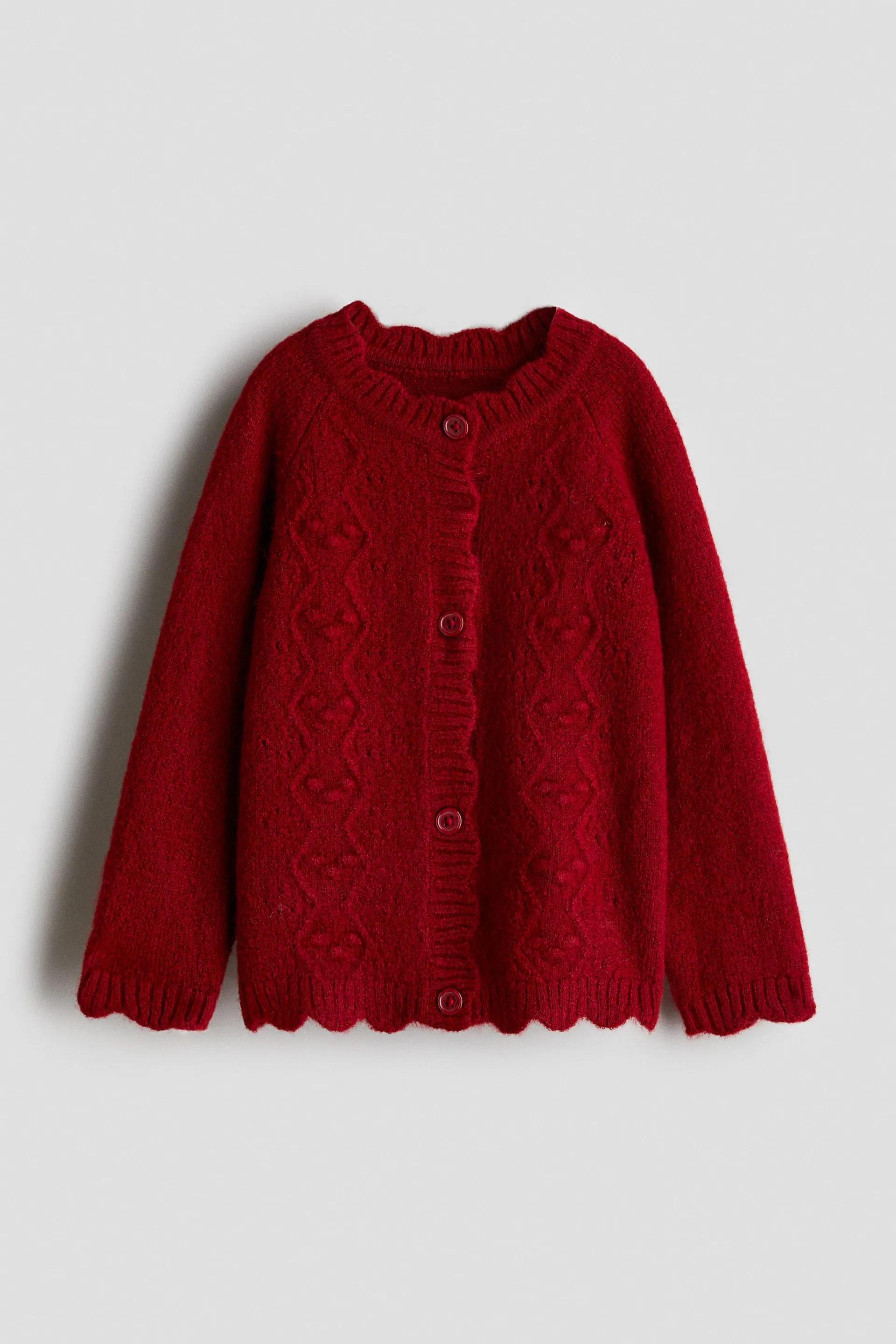Scalloped knitted cardigan