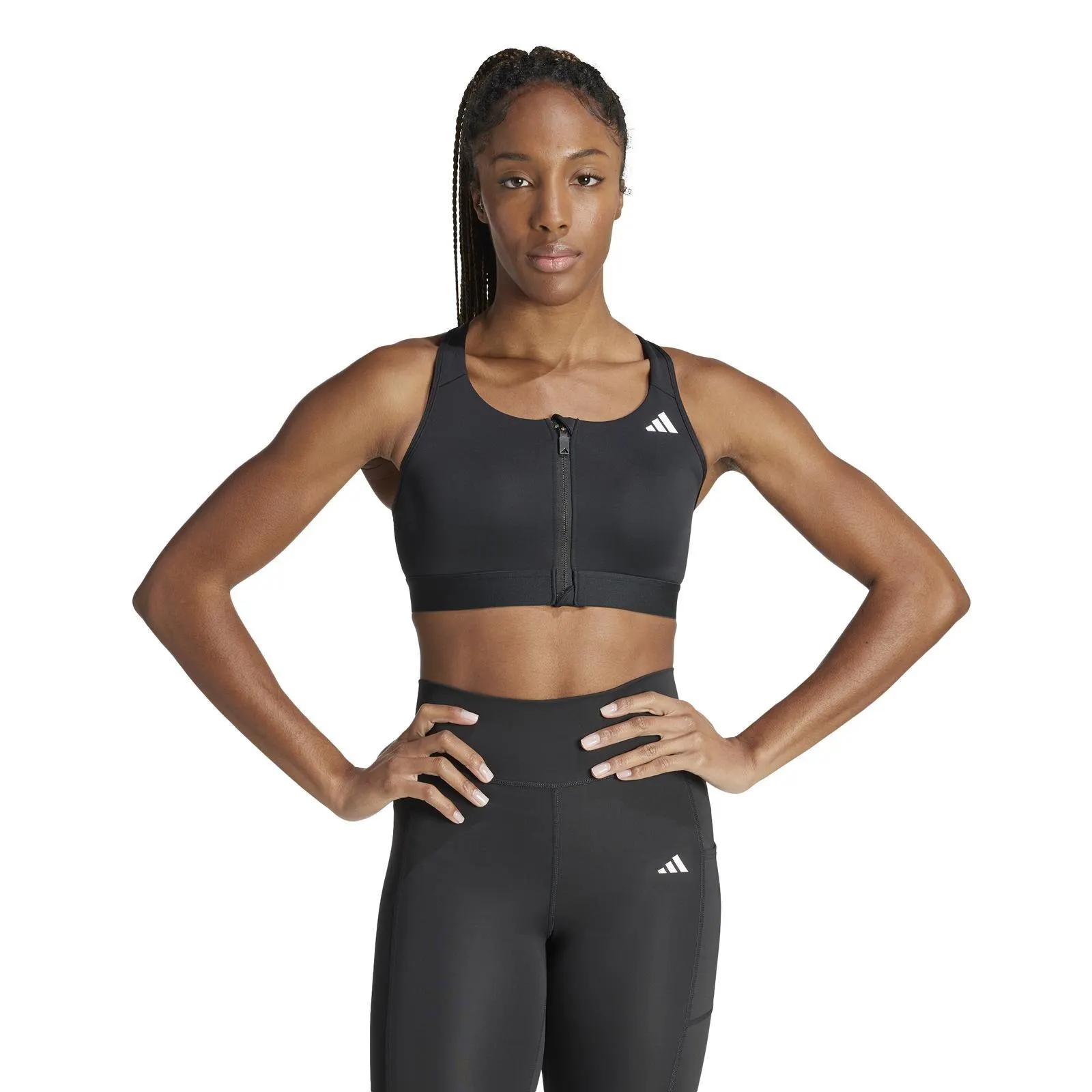 adidas Powerreact Training Medium-Support Zip Bra