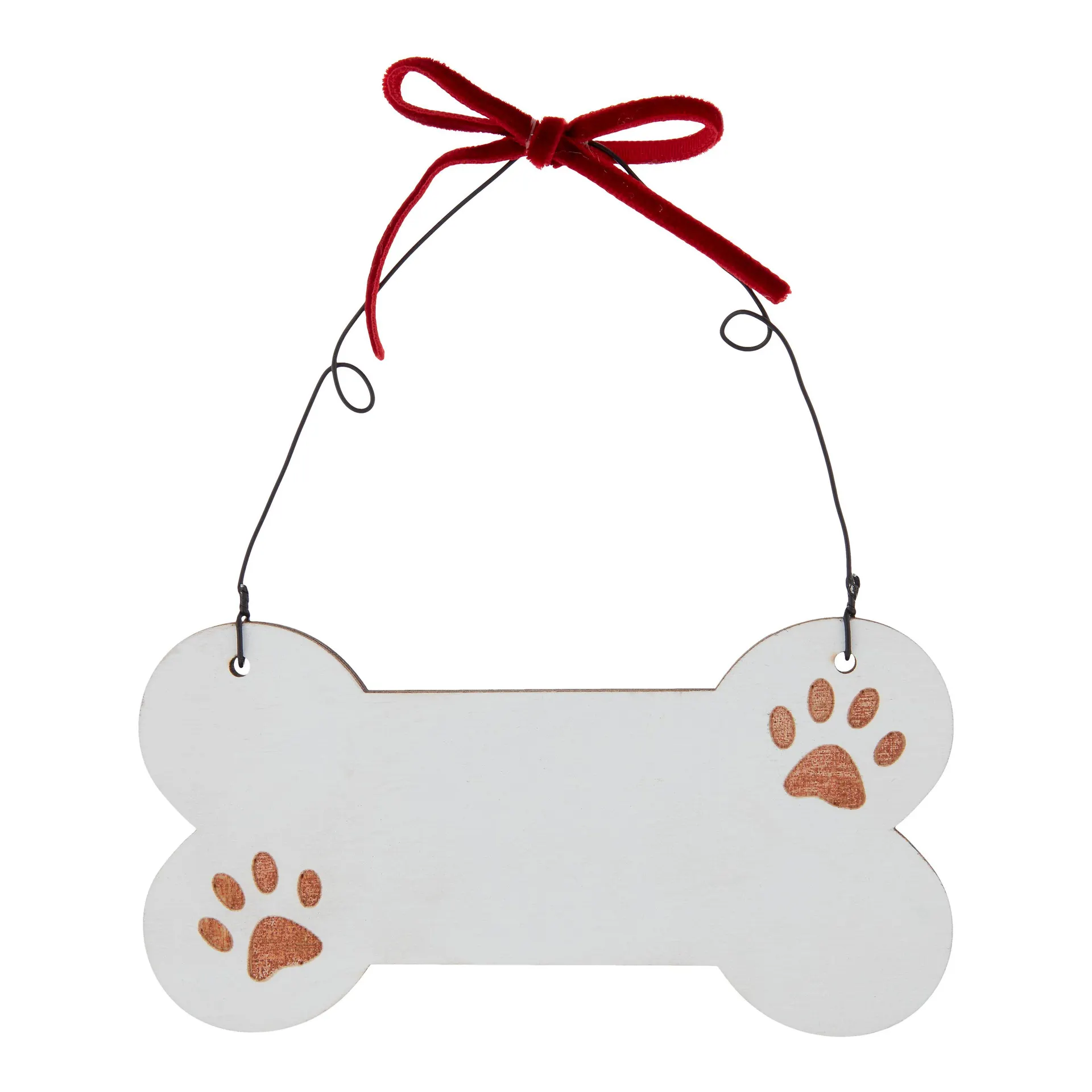 Refined classics White Paw print Wood Hanging decoration