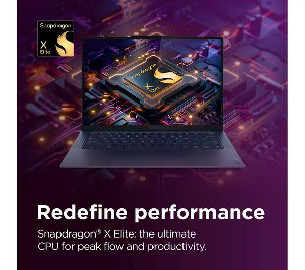 LENOVO Yoga Slim 7X 14" Laptop, Copilot+ PC - Snapdragon X Elite, 1 TB SSD, Cosmic Blue