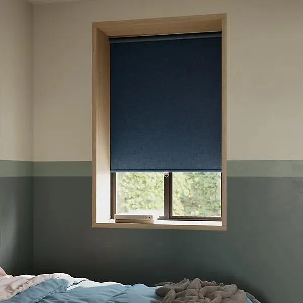 GoodHome Novan Cordless Blue storm Blackout Roller Blind (W)180cm (L)180cm