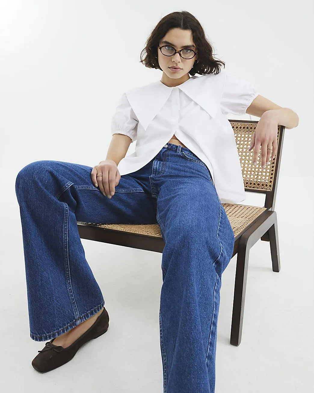 White Short Sleeve Collared Shirt