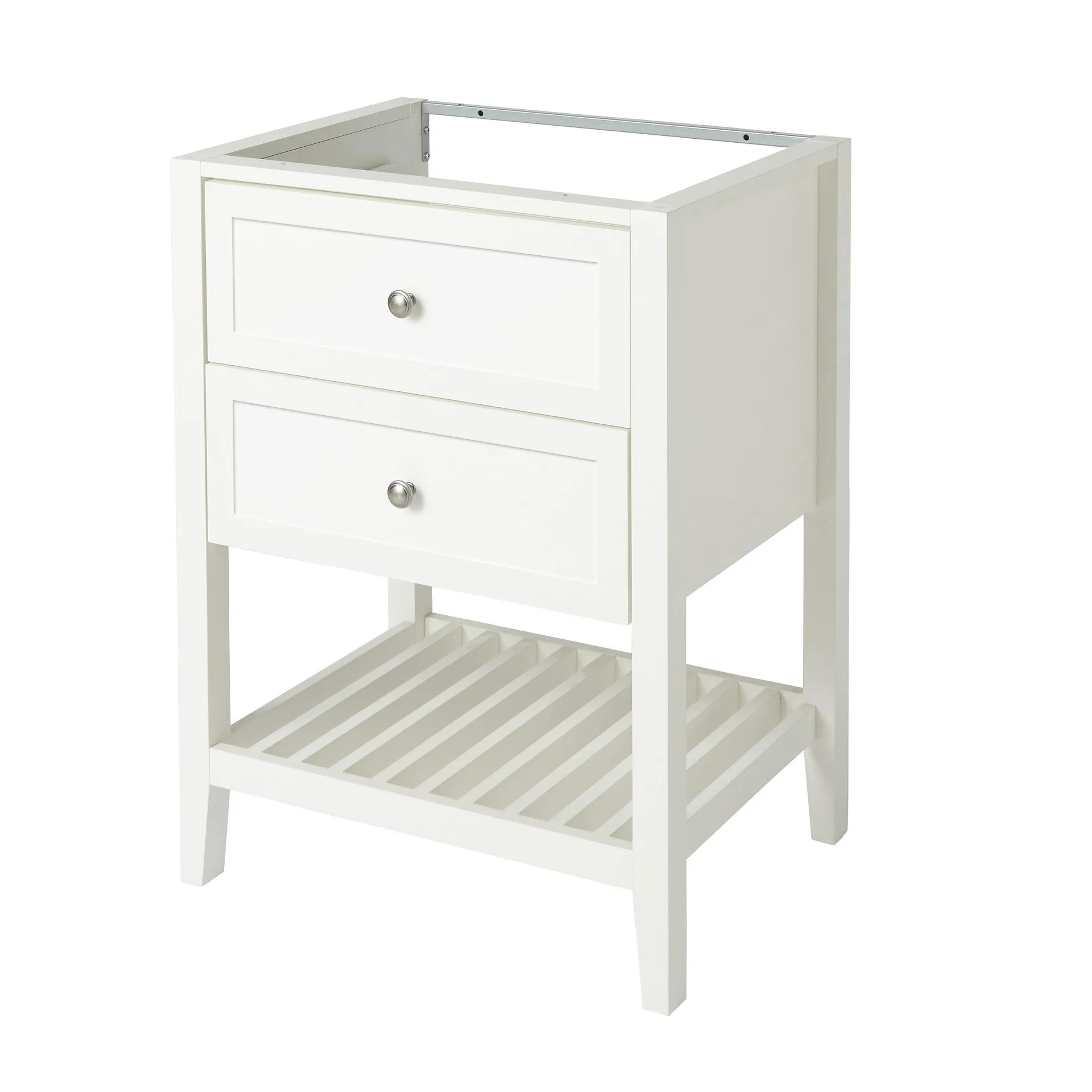 GoodHome Perma Satin White Bathroom Vanity unit (H)80.6cm (W)60cm