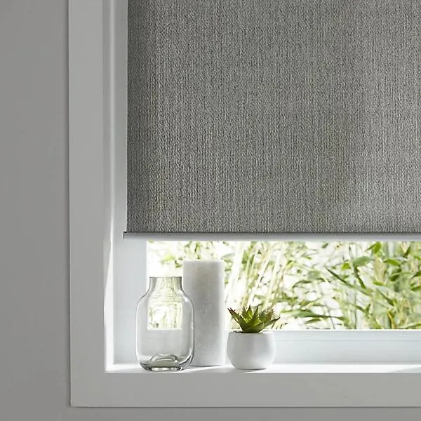 Iggy Corded Grey Plain Daylight Roller Blind (W)60cm (L)180cm