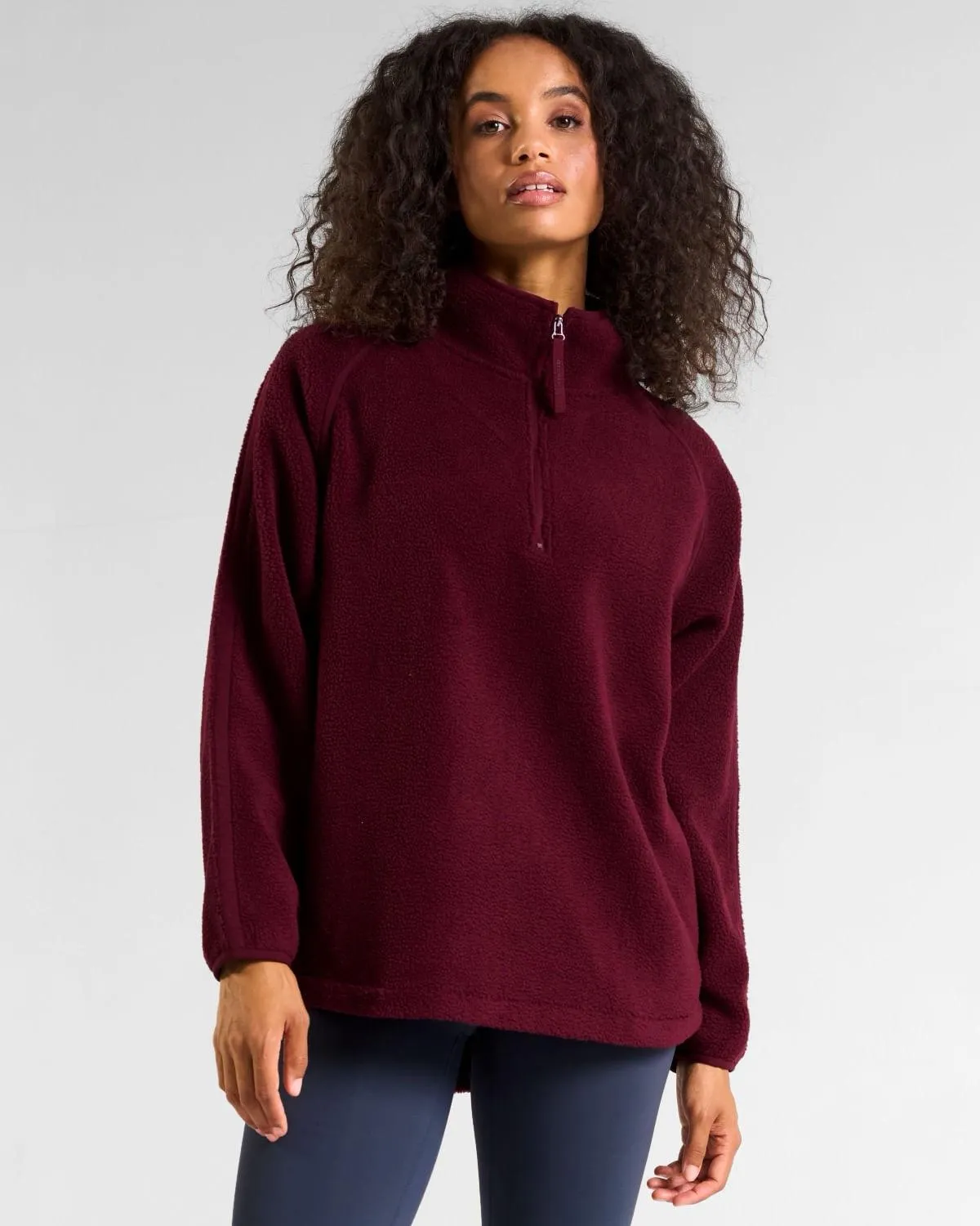 Powercut Ascend Quarter Zip Cherry Lacquer Fleece