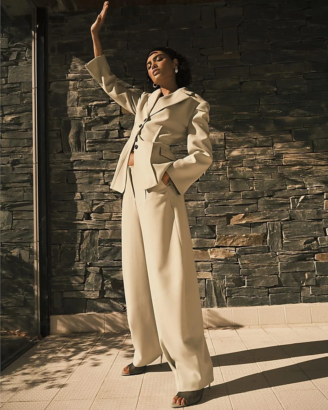 RI Studio Green Balloon Tailored Trousers