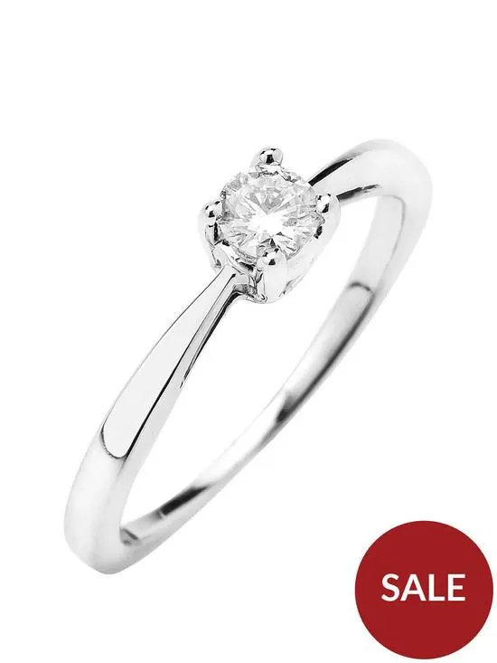 9ct Gold 25 Point Diamond Solitaire Ring