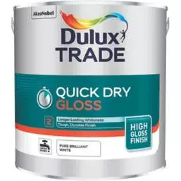 Dulux Trade High Gloss Pure Brilliant White Trim Quick-Dry Paint 2.5Ltr