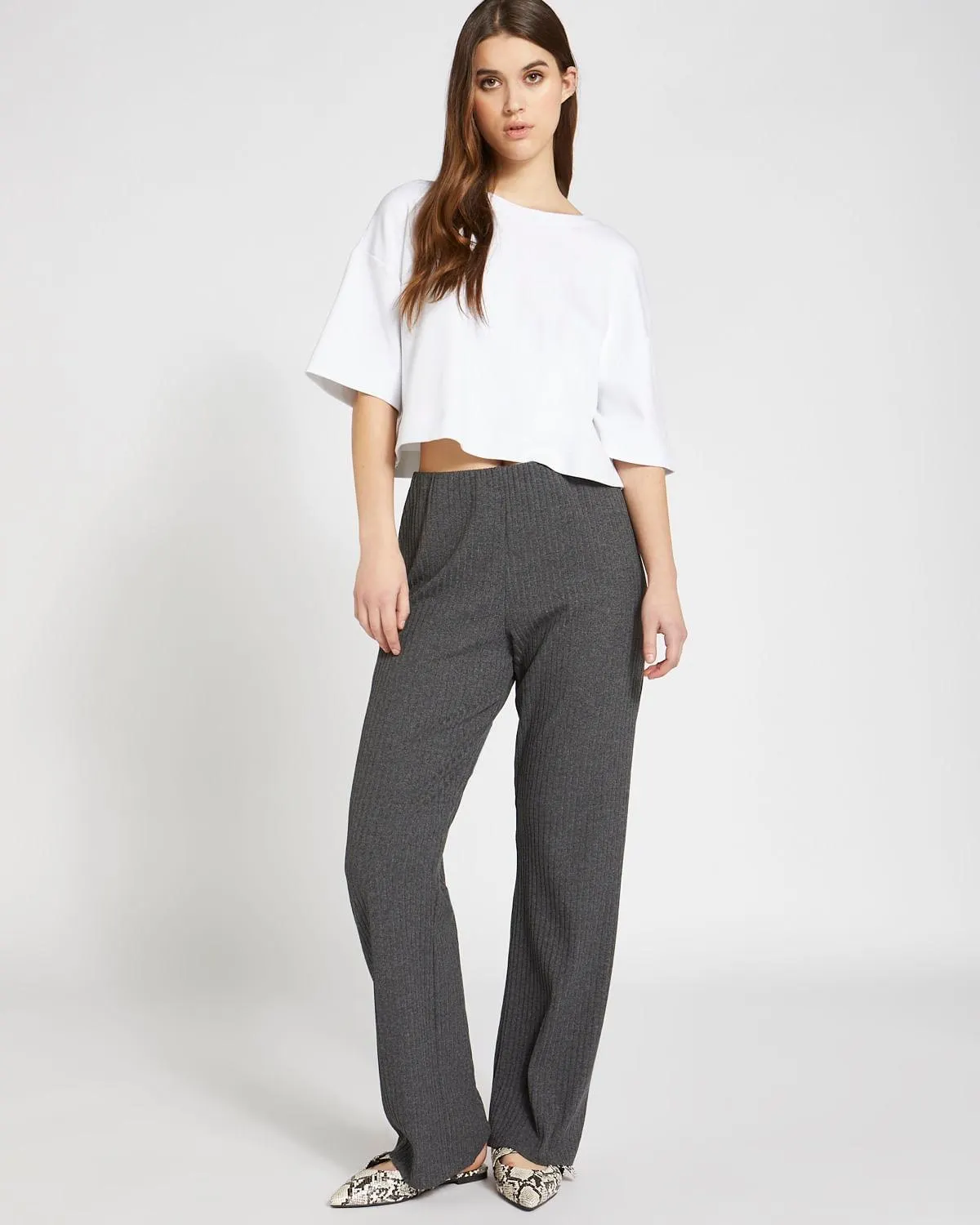 Savida Ribbed Wide Leg Trousers