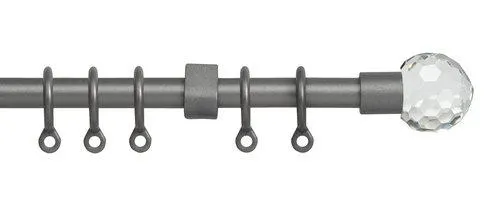 Curtain pole BALL 120-210cm grey