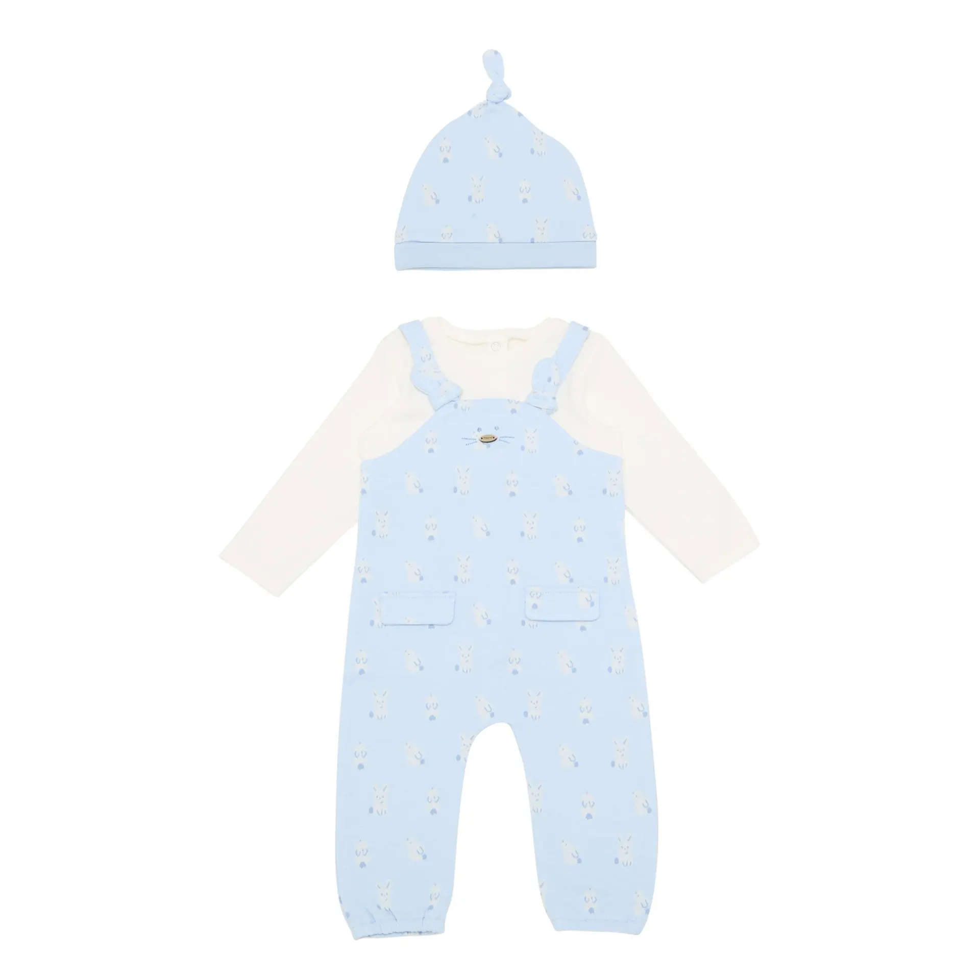 Bunny Dungarees & Hat Two-Piece Set