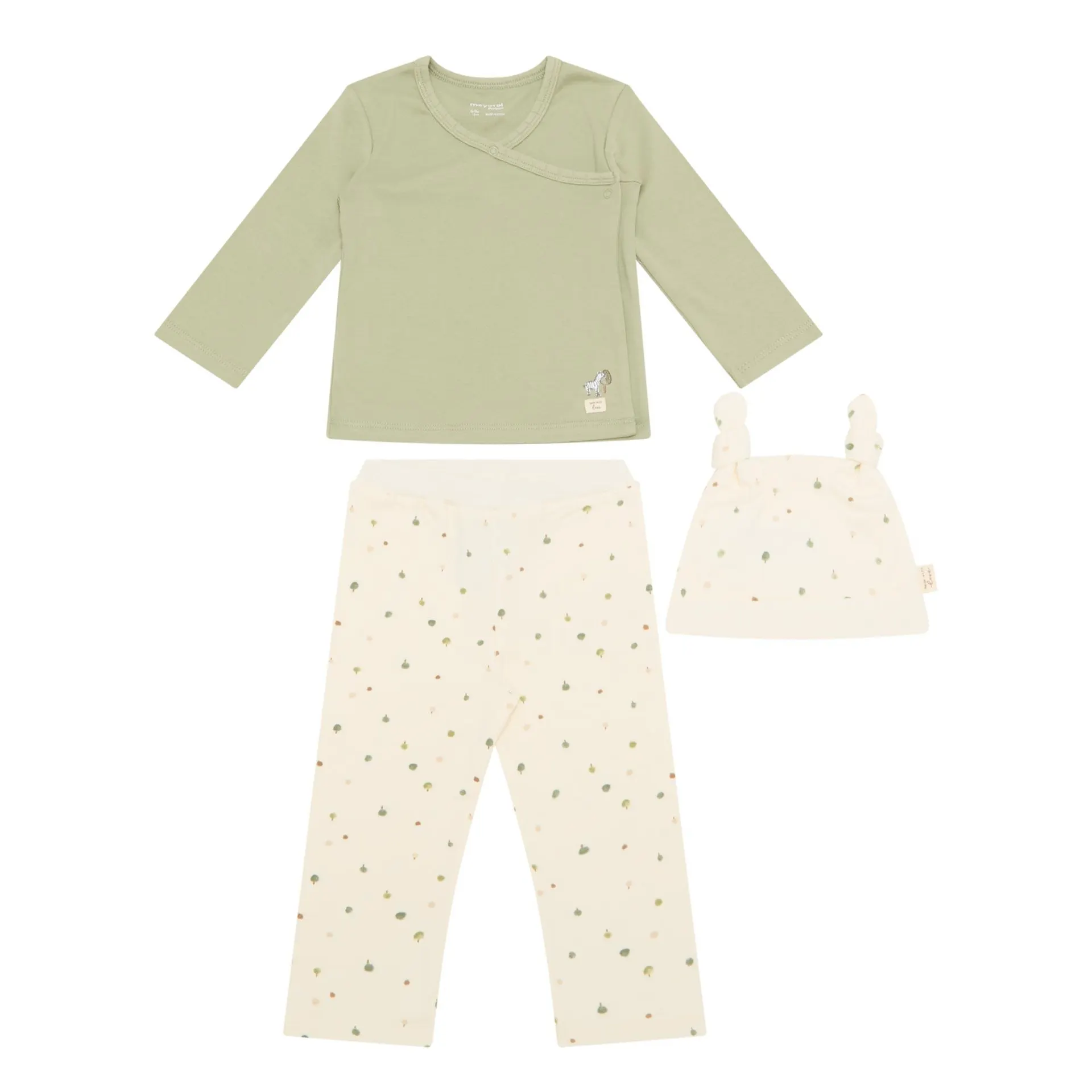 Wrap Front Top, Bottoms & Hat Three-Piece Set