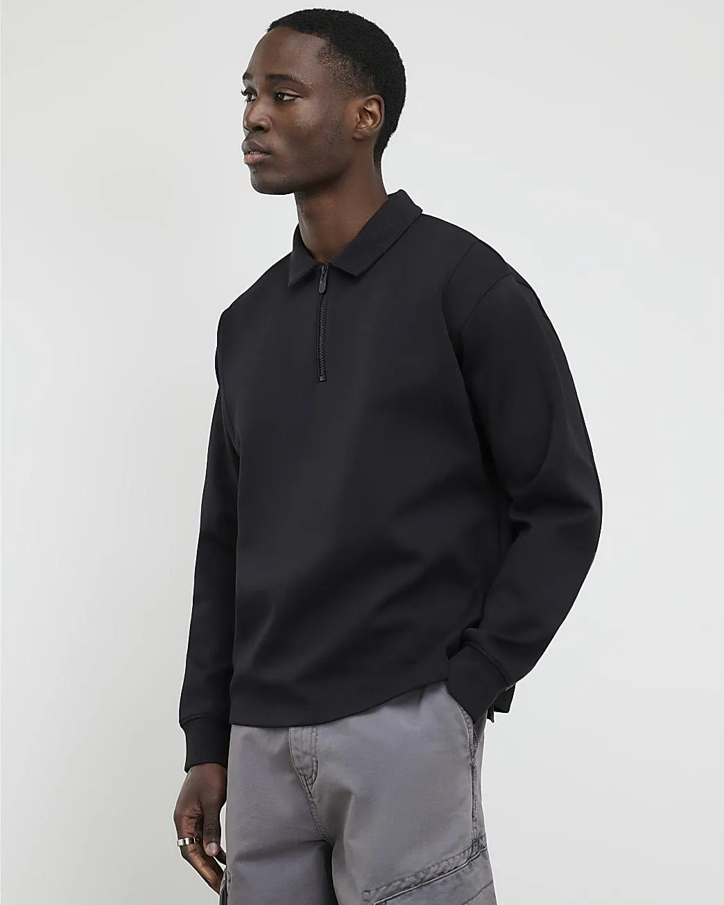 Grey Oversized Fit Luminis Polo Shirt