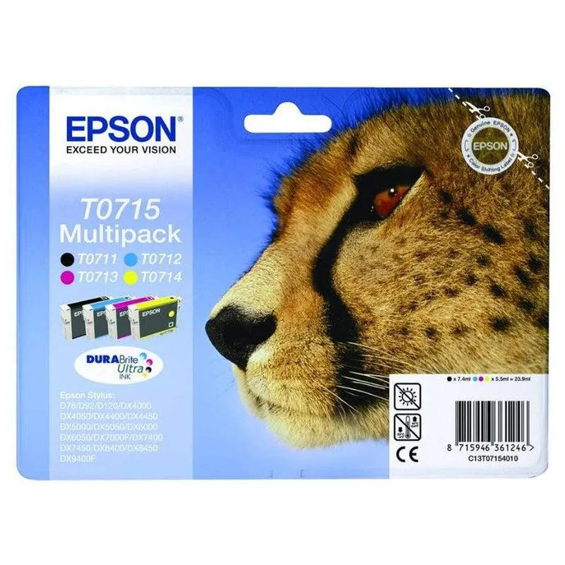 Epson T0715 Multipack DURABrite Ultra Cheetah Ink Cartridge | SEPS0771
