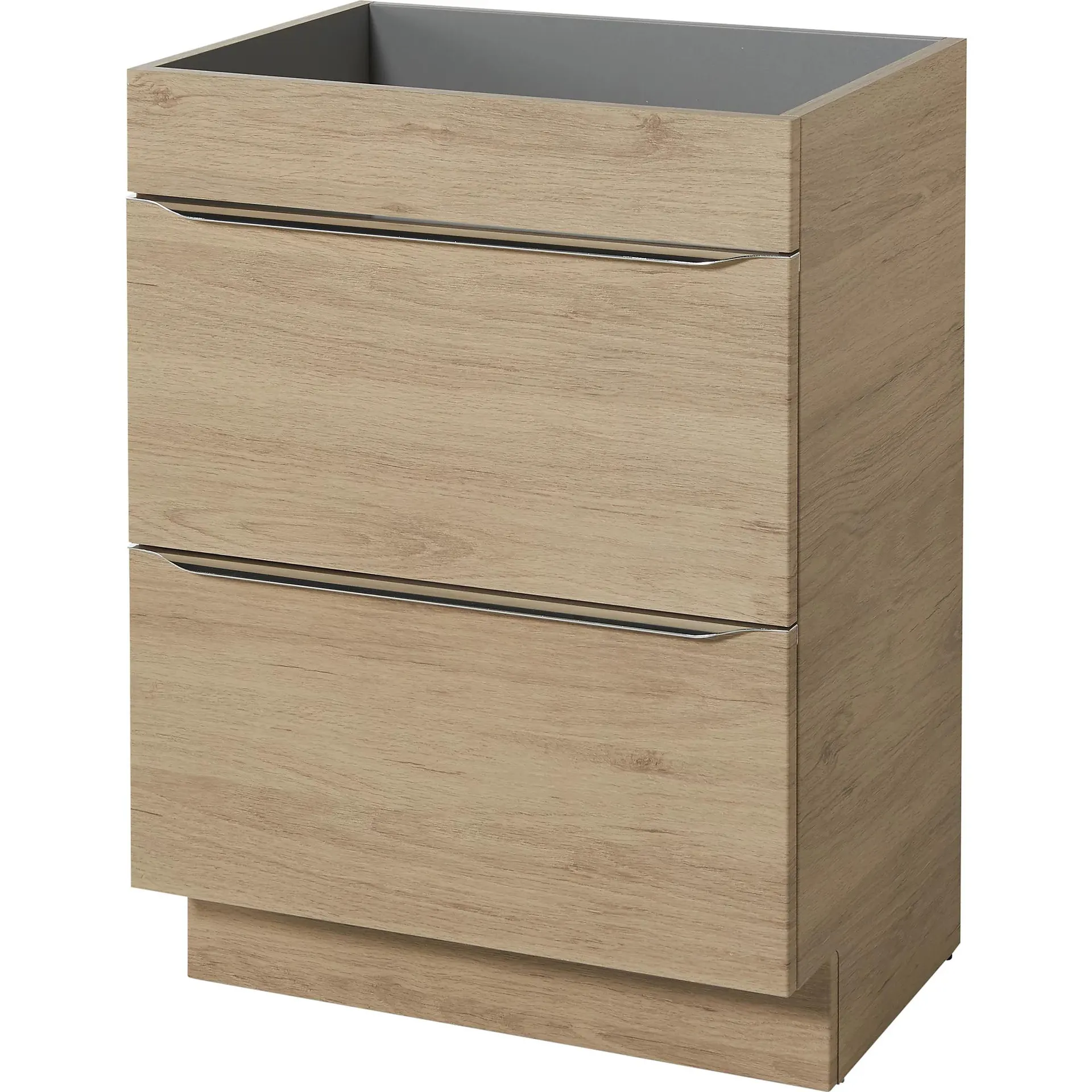 GoodHome Imandra Natural Oak effect Bathroom Cabinet (H)82cm (W)60cm