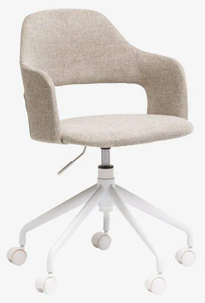 Desk chair REERSLEV sand fabric/white