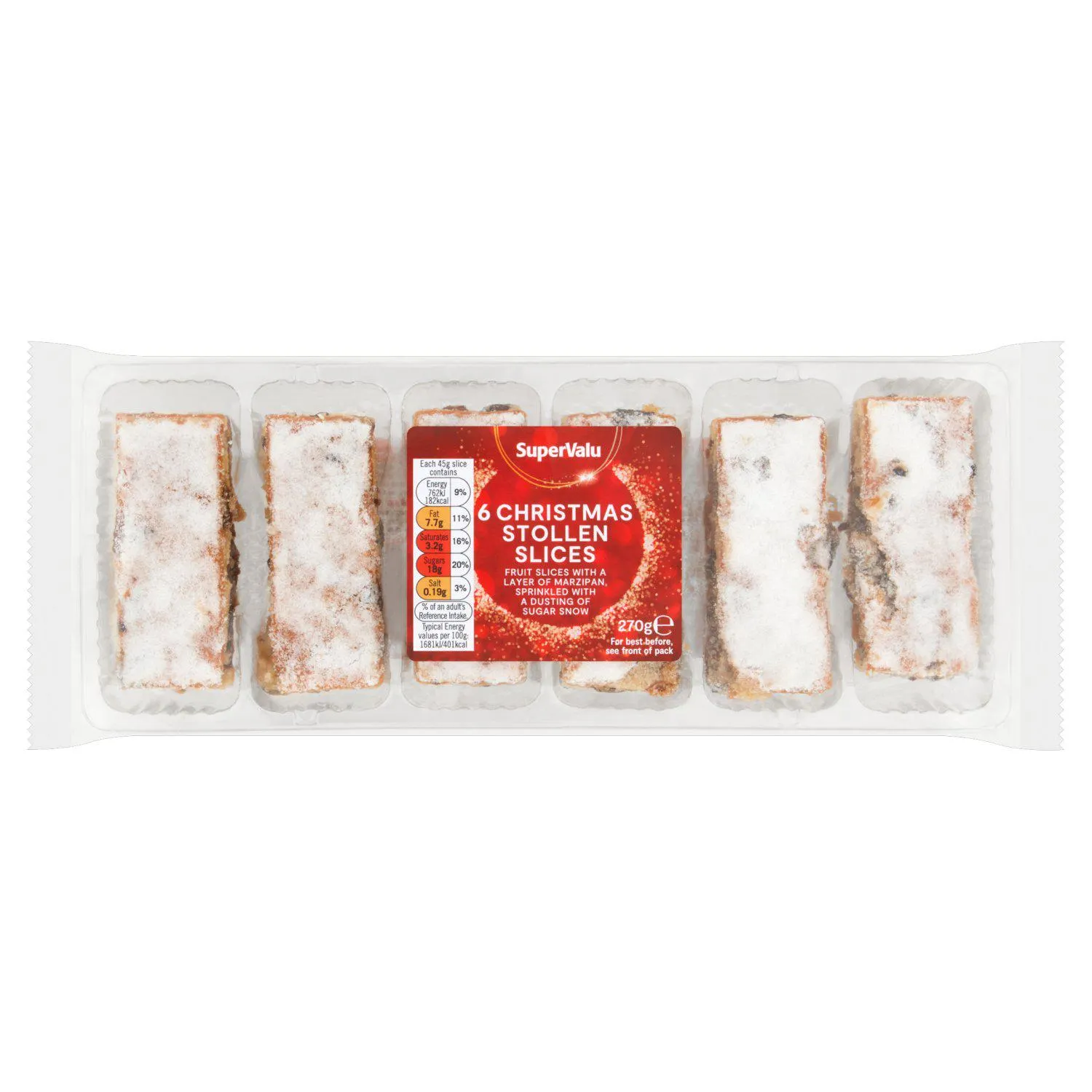 SuperValu Christmas Stollen Slices 6 Pack