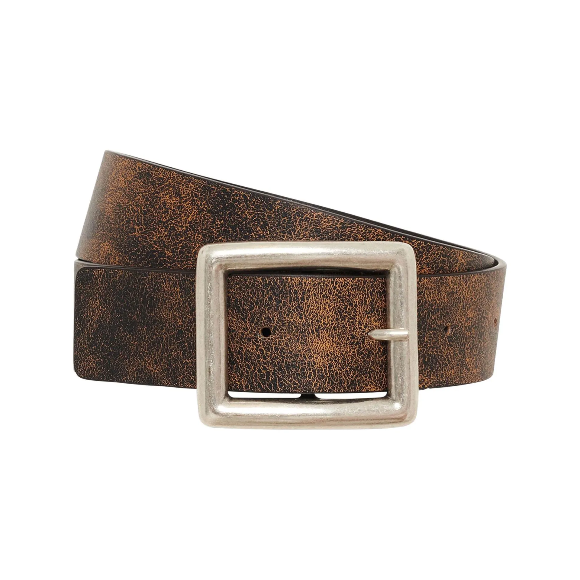 Vintage-Effect Leather Belt