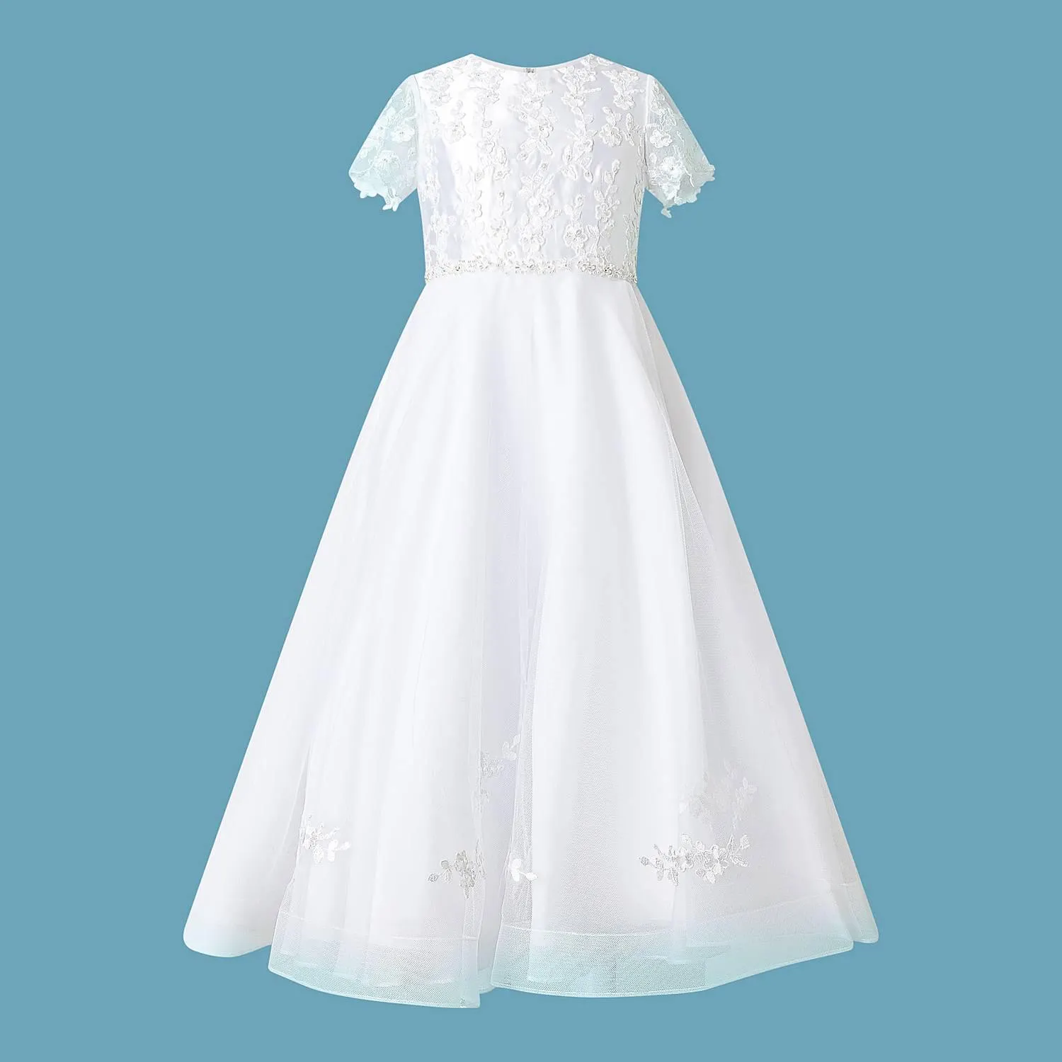Waterfall Back Communion Dress