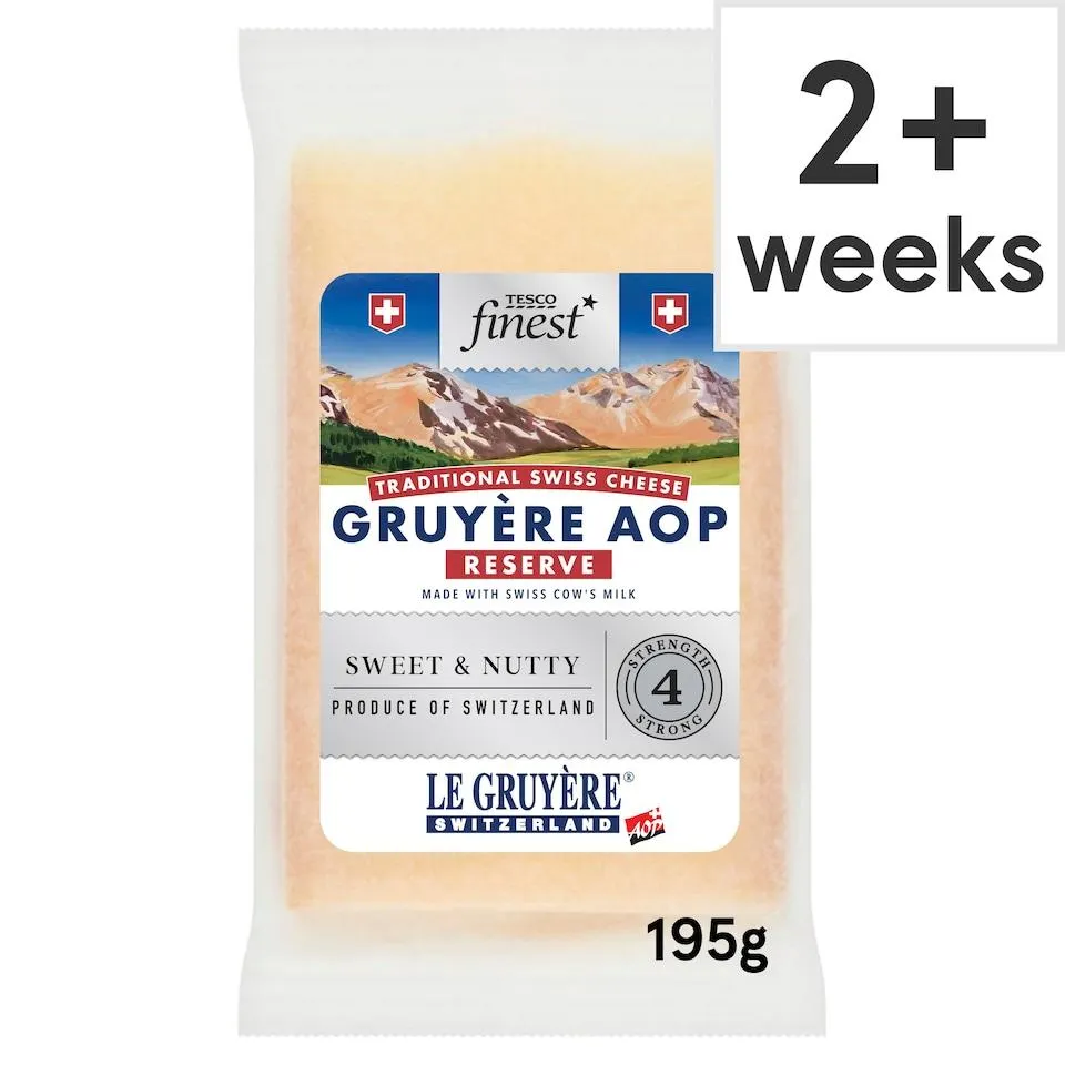 Tesco Finest Gruyere AOP Reserve Cheese 195g